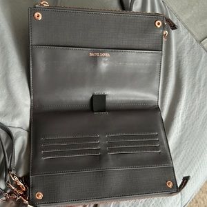 Dagne Dover gray wallet. Use as crossbody or wristlet.